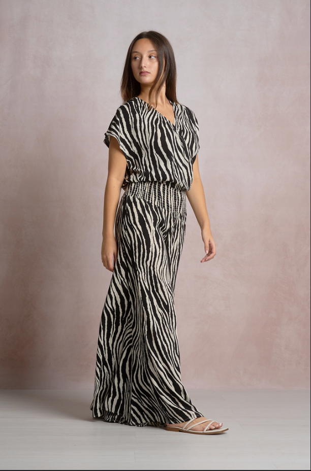 ZANY ZEBRA SURPLICE TOP