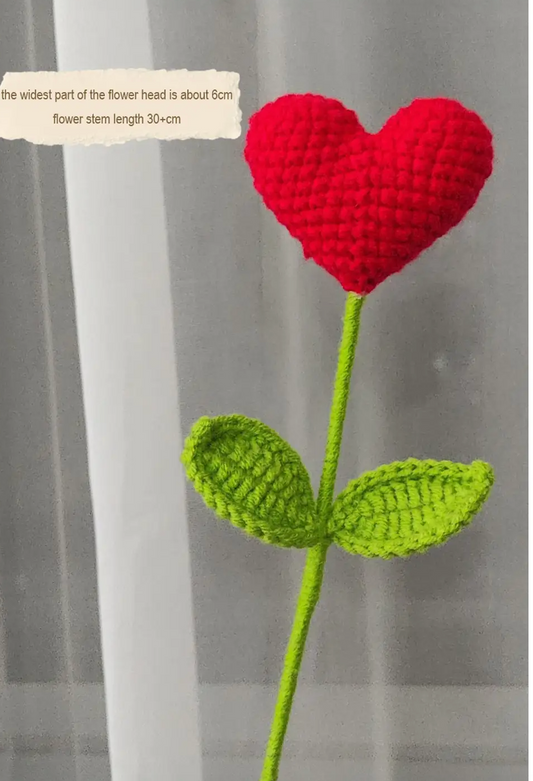HANDMADE CROCHET HEART FLOWER