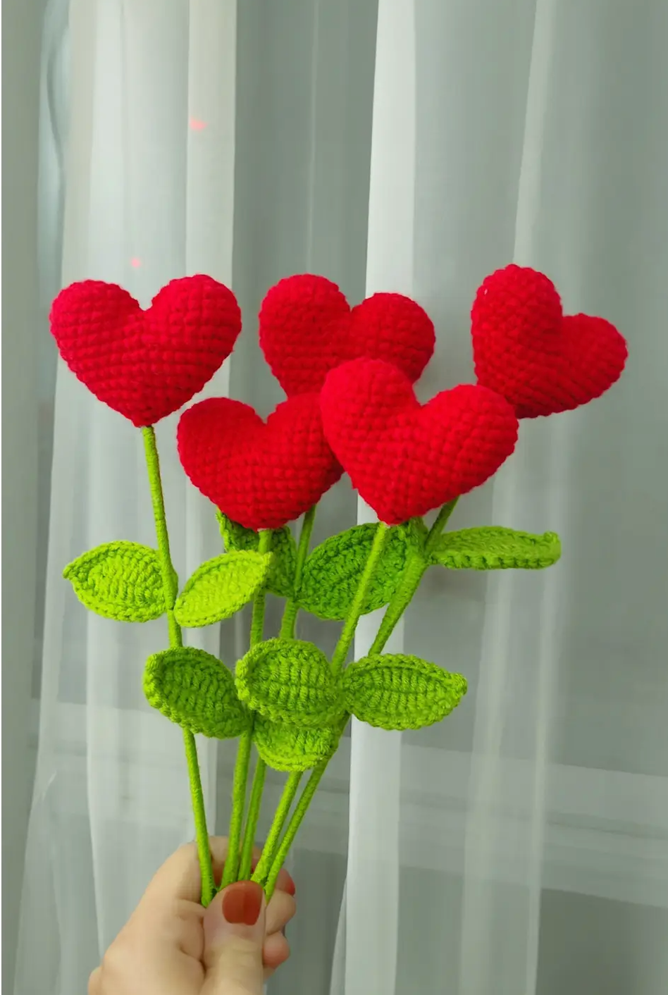 HANDMADE CROCHET HEART FLOWER