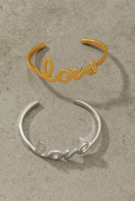 SCRIPT LOVE CUFF BRACELET
