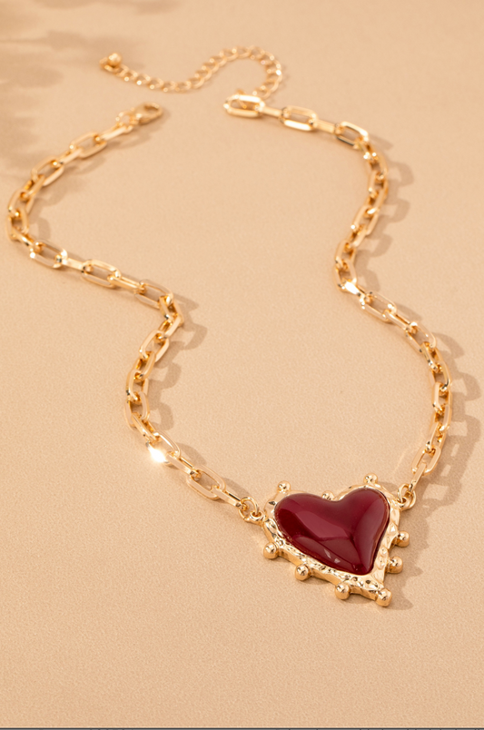 ENAMEL HEART NECKLACE