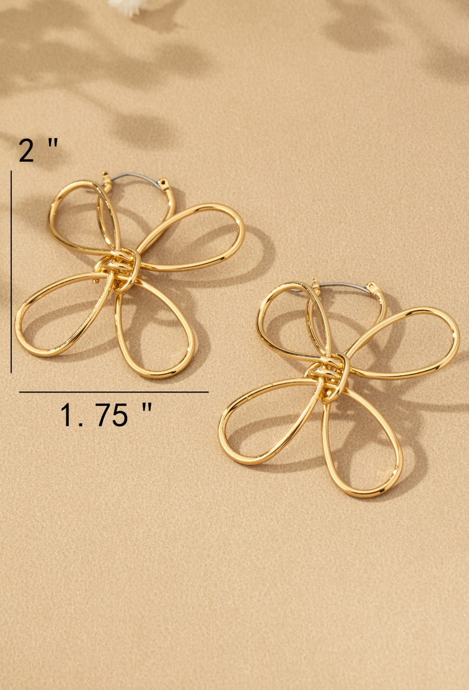 WIRE FLOWER GOLD EARRING