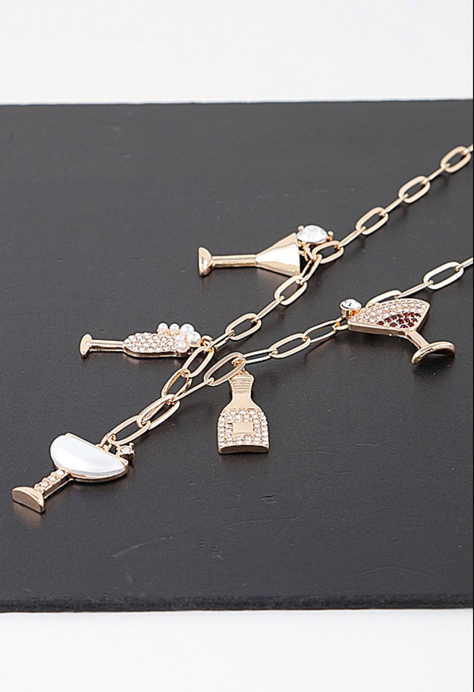 PARTY DRINKS CHARM NECKLACE