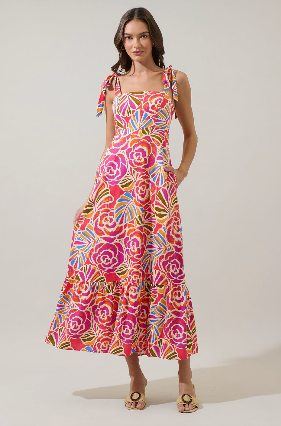 SUNDIAL FLORAL SUN DRESS