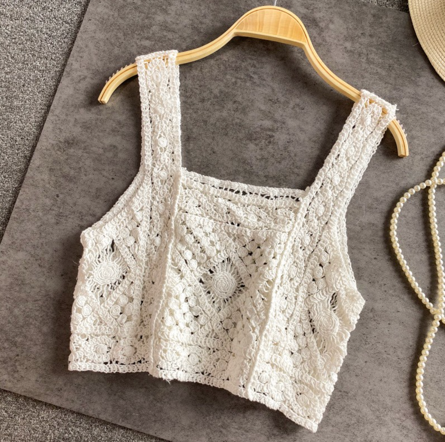 UNIVERSITY CROCHET TANK TOP