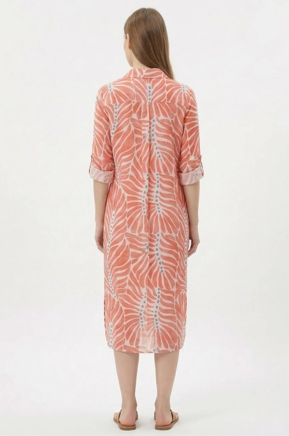 CORAL MONARCH DRESS WITH TIE