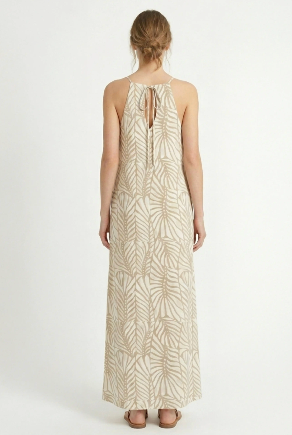 IGUAZU PRINTED CALI HALTER DRESS