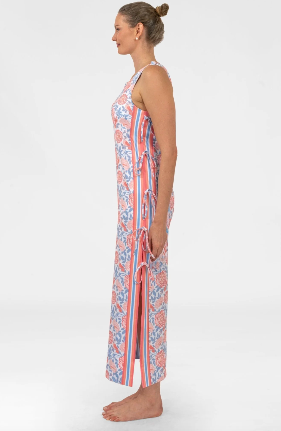 ROSES TANK DRESS WITH SIDE TIES