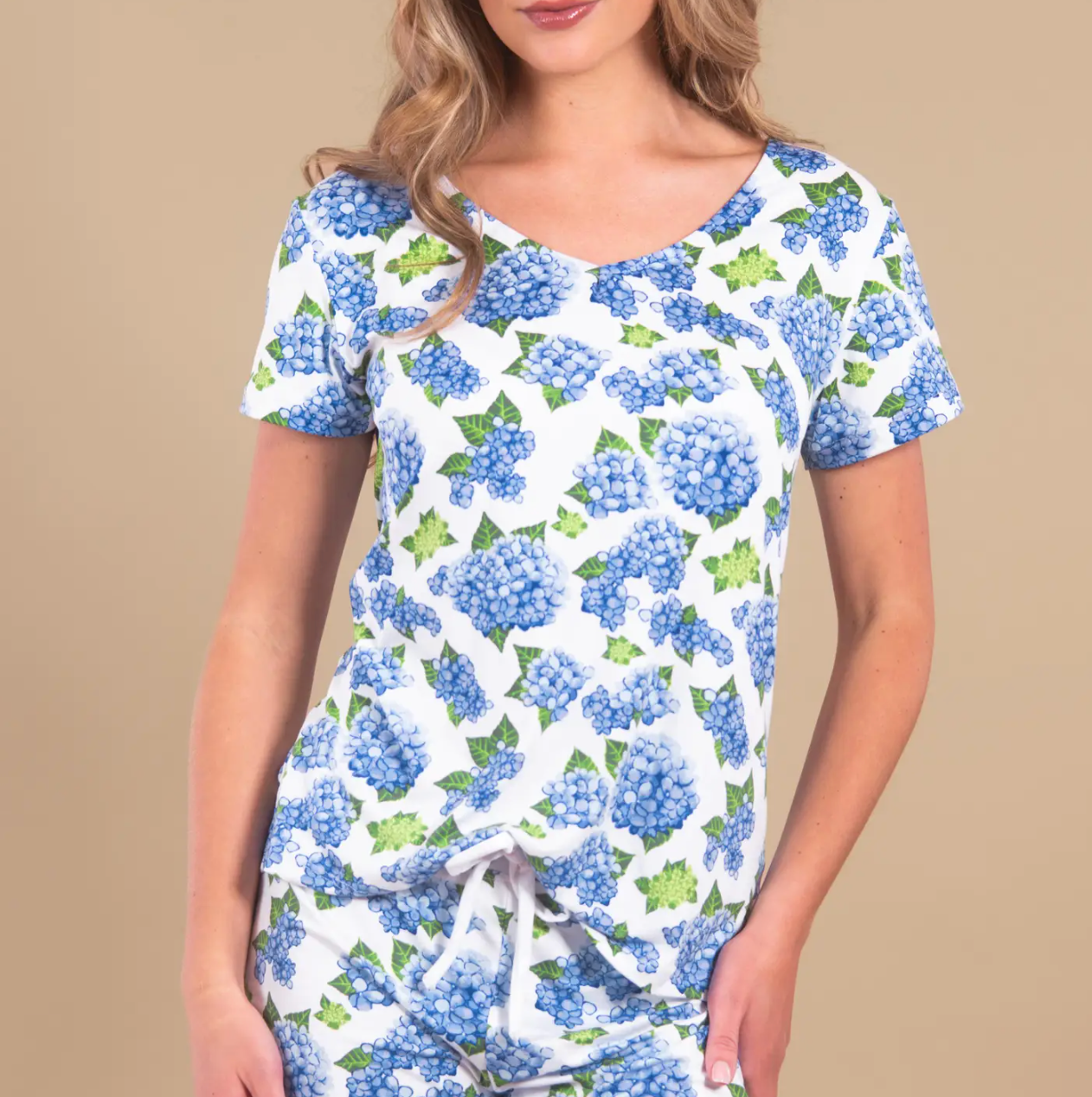 SHORT JAMMIE BLU HYDRANGEA SET