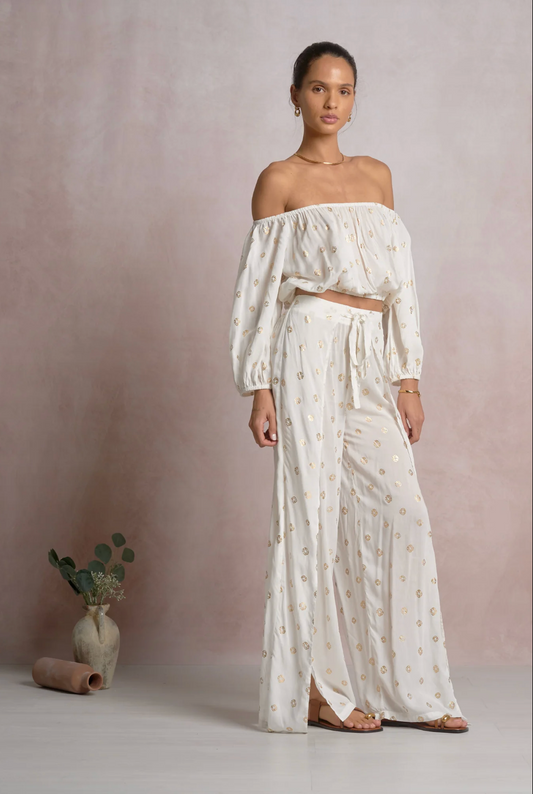 GOLD COIN TOP AND PANT SET