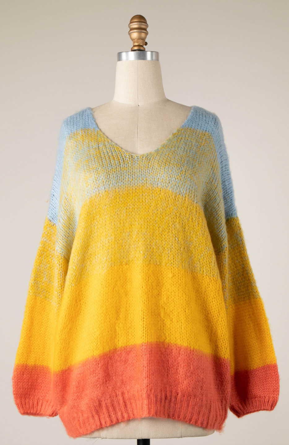 STRIPED OMBRE SUNSET SWEATER