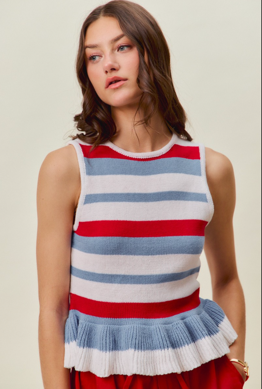 Patriotic Picnic Sweater Top