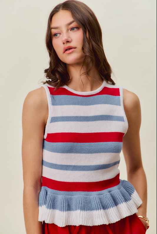 Patriotic Picnic Sweater Top