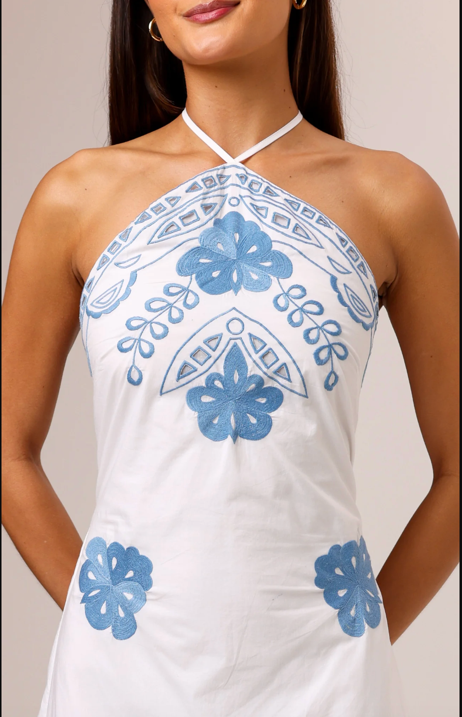 TRAVIS EMBROIDERED MAXI DRESS