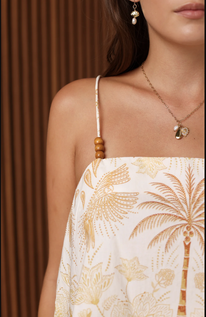 VINTAGE AMBER PALM TANK