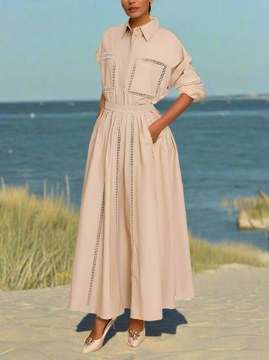 BETHEL EMBROIDERED TOP & SKIRT SET
