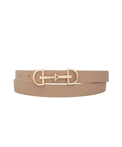 HORSE-BIT BUCKLE SKINNY BELT