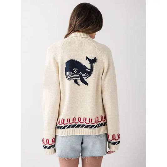 OCEAN'S WHALE CARDIGAN SWEATER