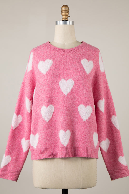 WHITE HEART SWEATER