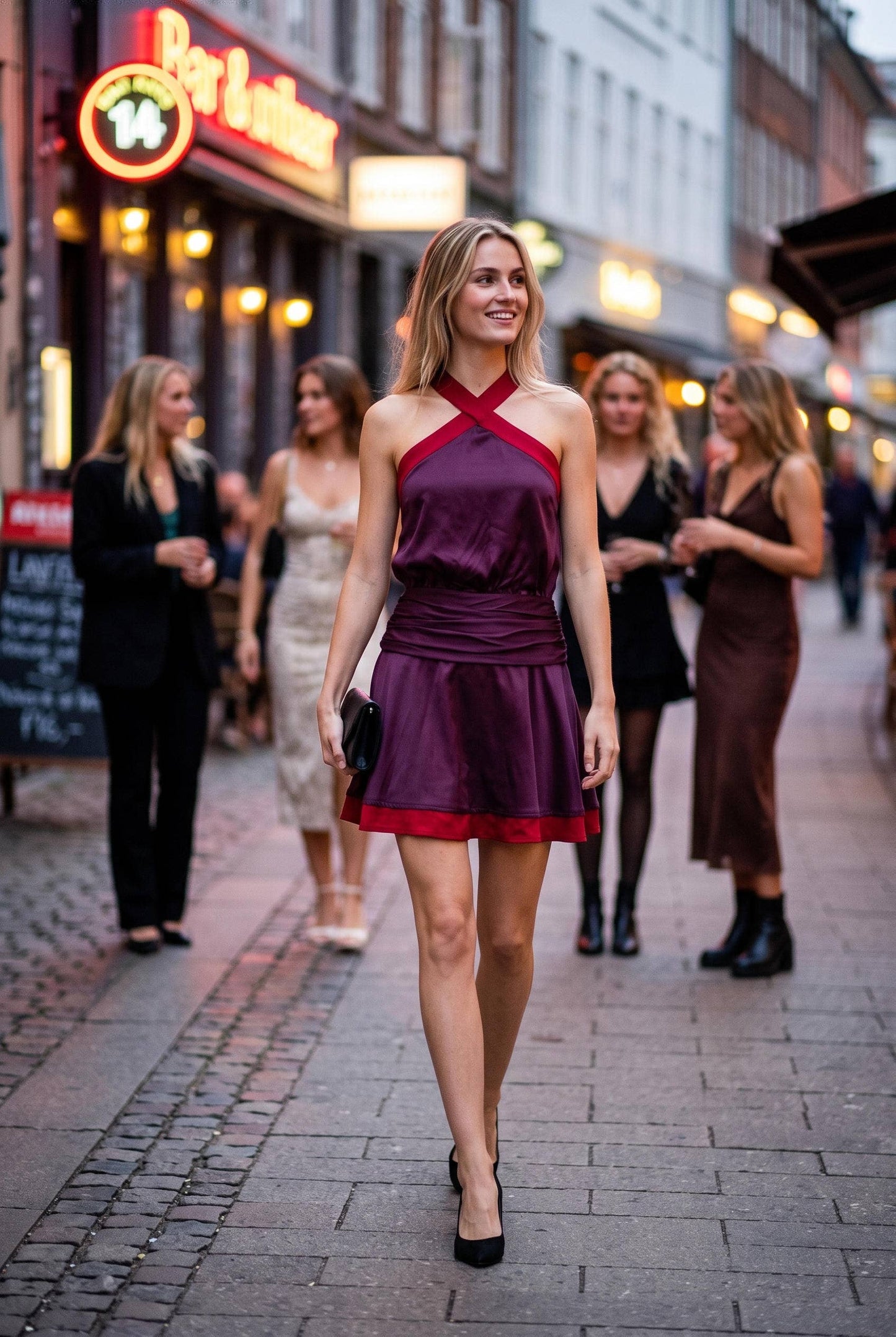 SATIN FRENCH MOULIN DRESS