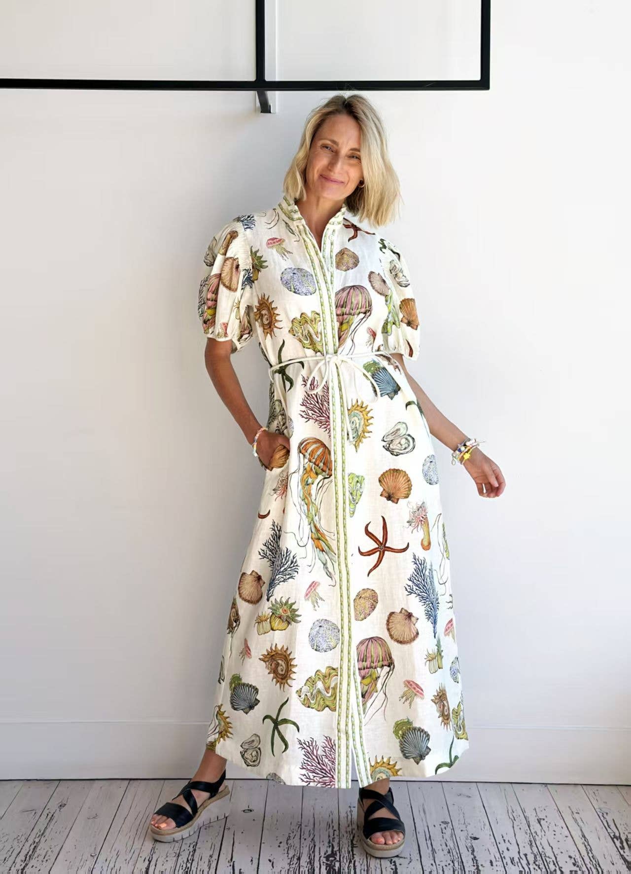 Seashell and Jellyfish Print Dress