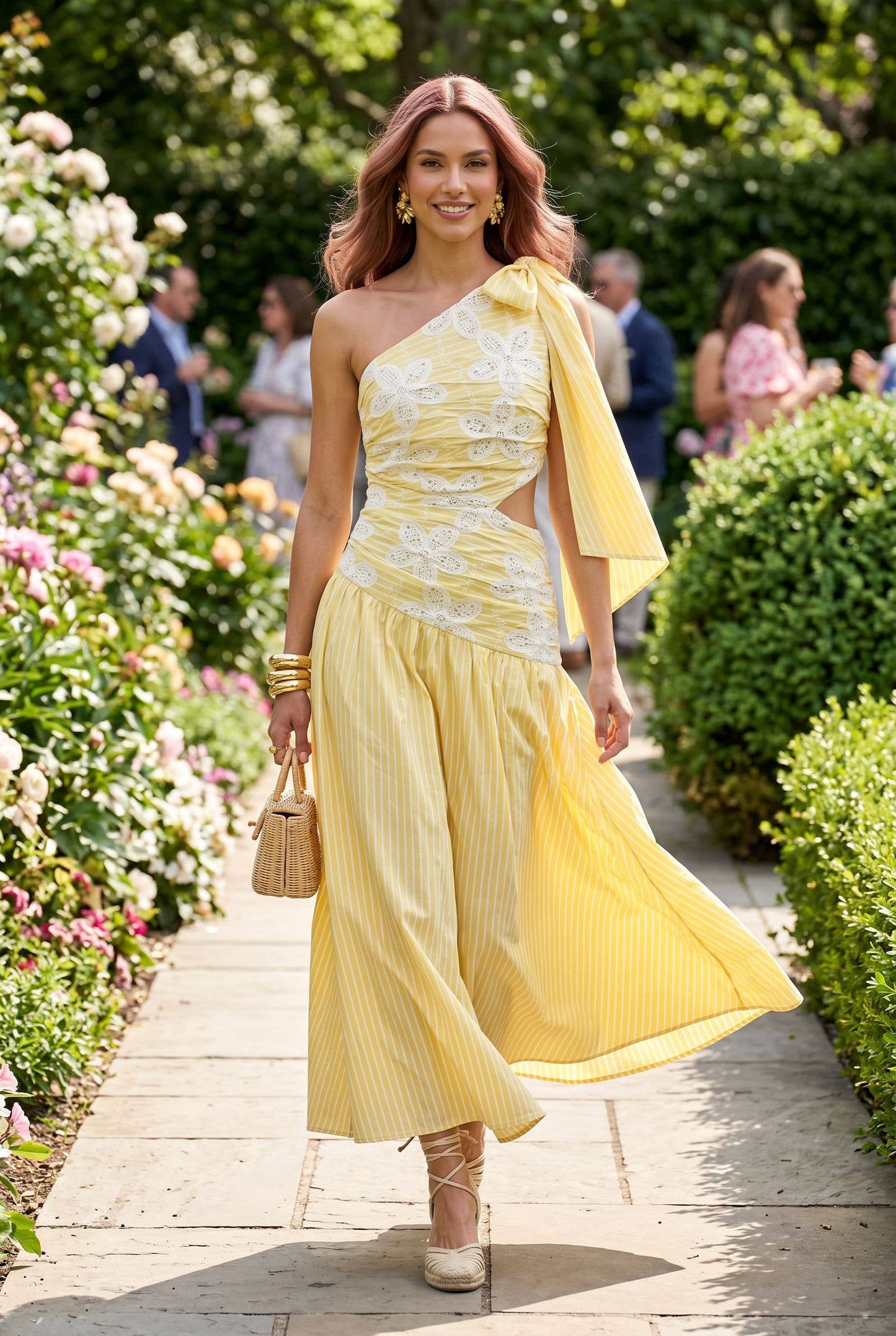 SUNRISE ONE SHOULDER LACE DRESS