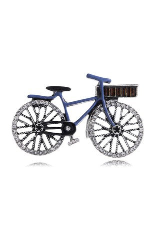 RHINESTONE BICYCLE BROOCH