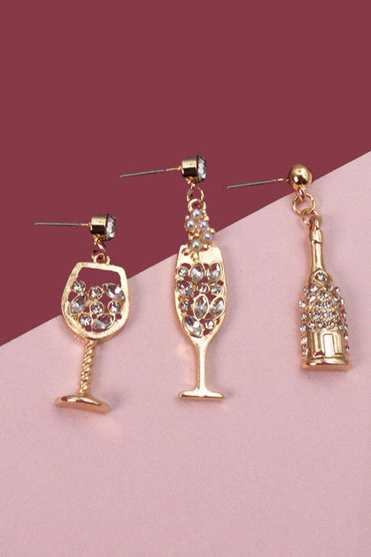 BUBBLE CHAMPAIGN GLASS EARRINGS