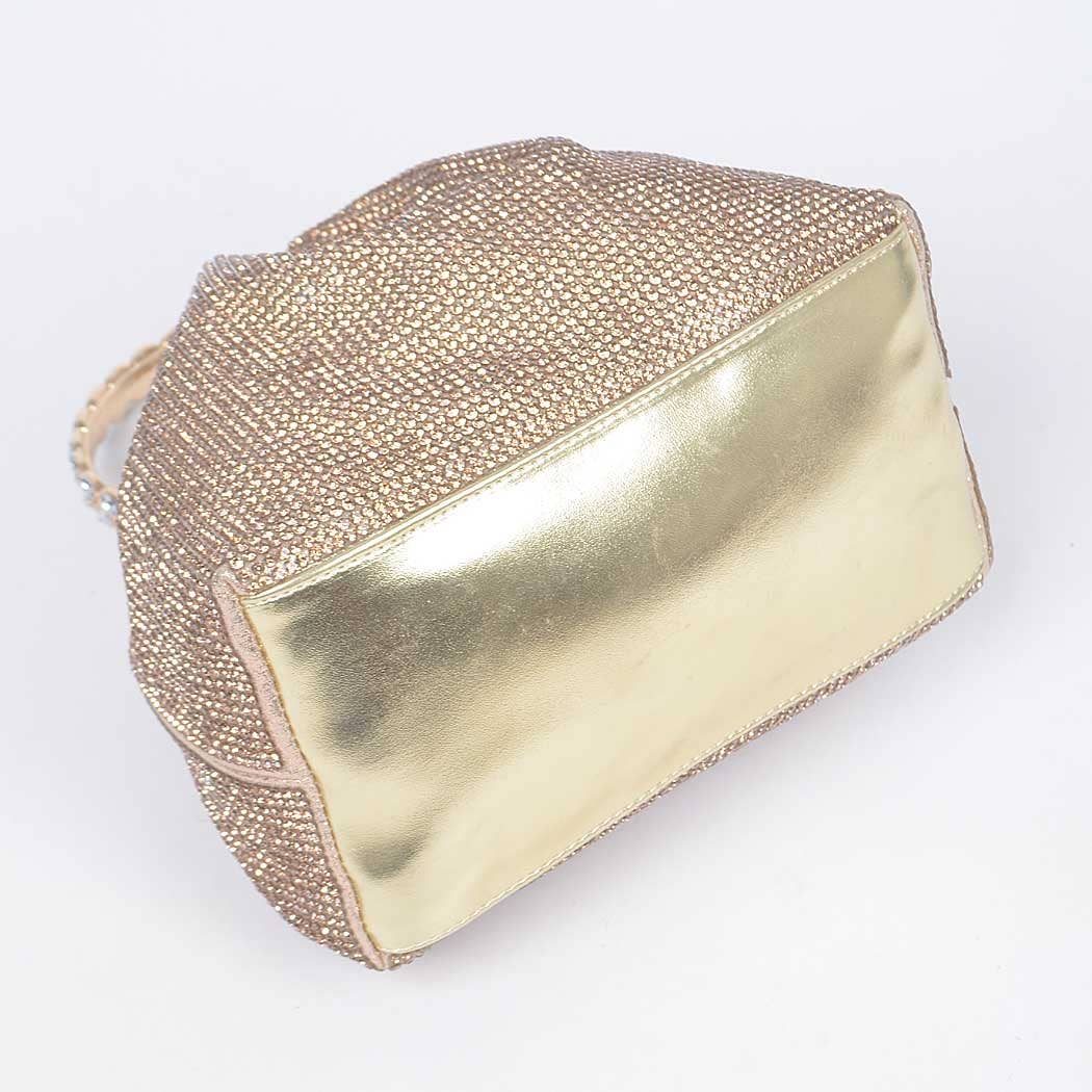 Rhinestone Top Handle Bucket Bag