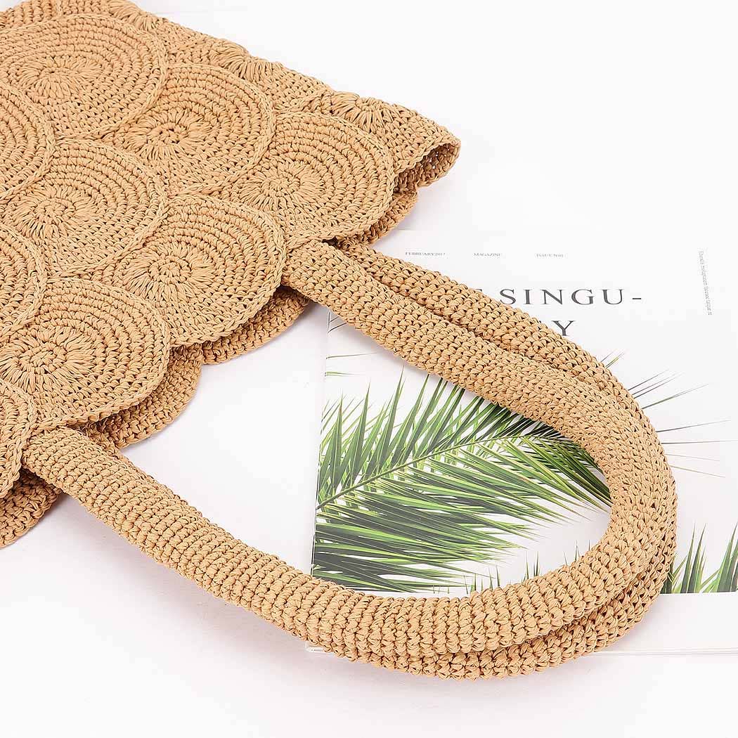 Scalloped Woven Tote Bag