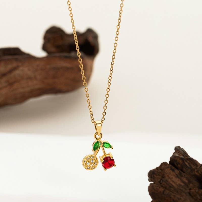 18K STAINLESS STEEL TARNISH FREE FRUIT NECKLACE
