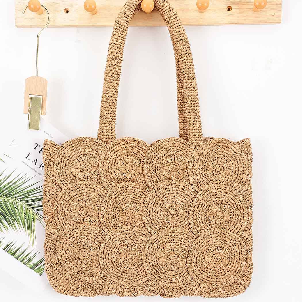 Scalloped Woven Tote Bag
