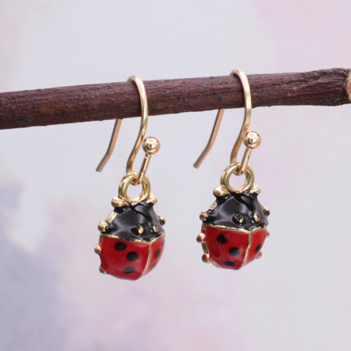Make a Wish Ladybug Earrings