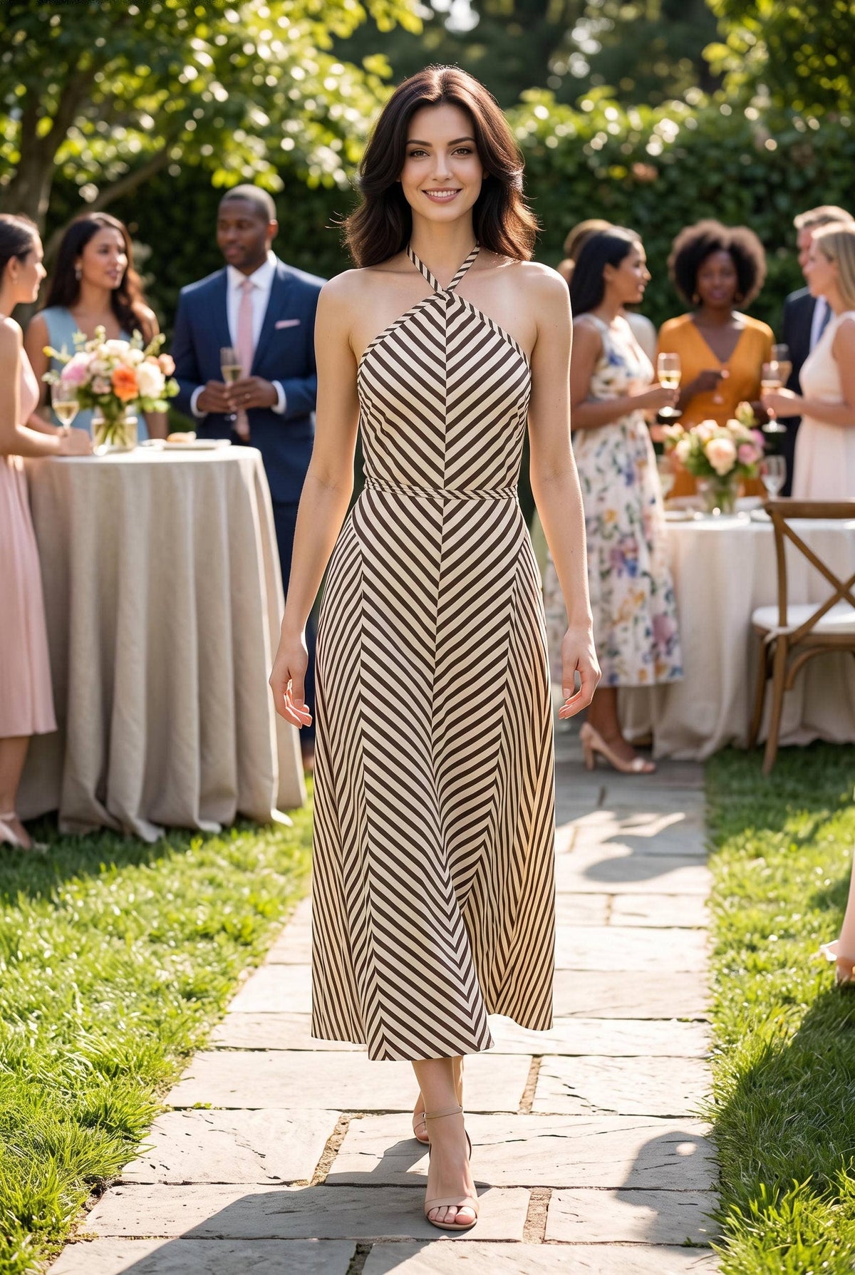 DIAMONA HALTER DRESS