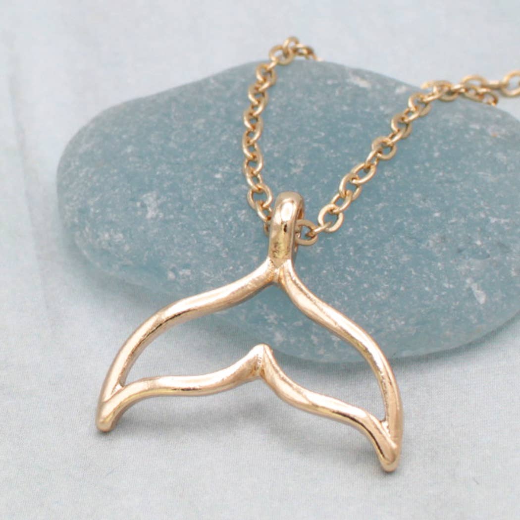 Ocean Maiden Gold Mermaid Tail Necklace