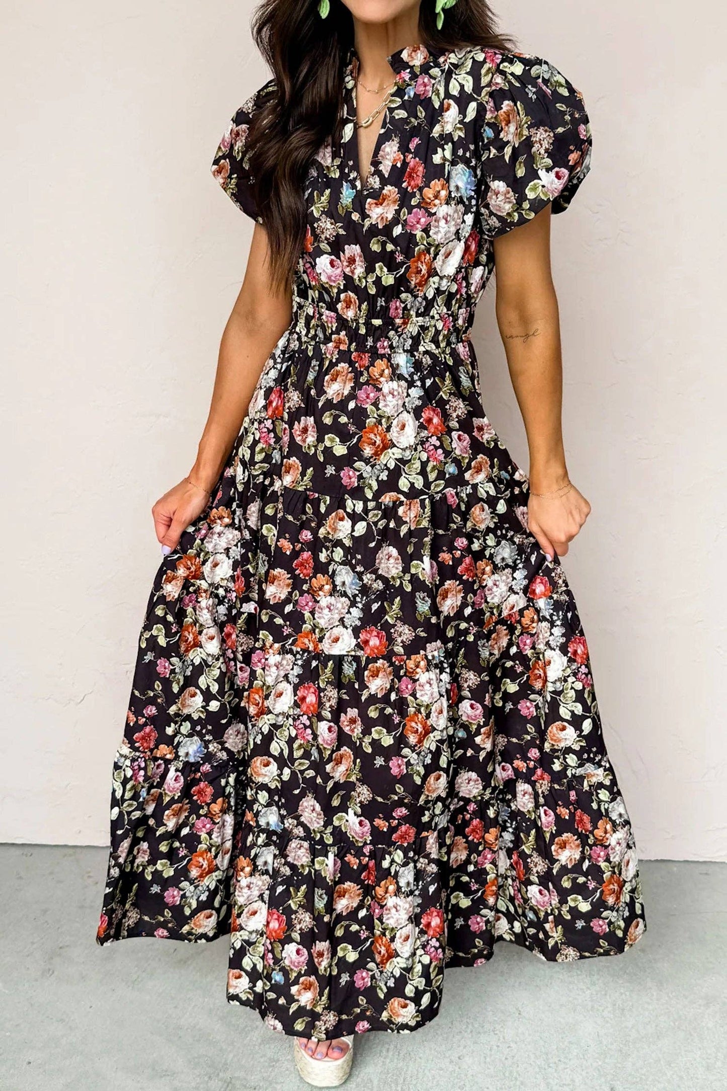 TILLY BLACK FLORAL DRESS