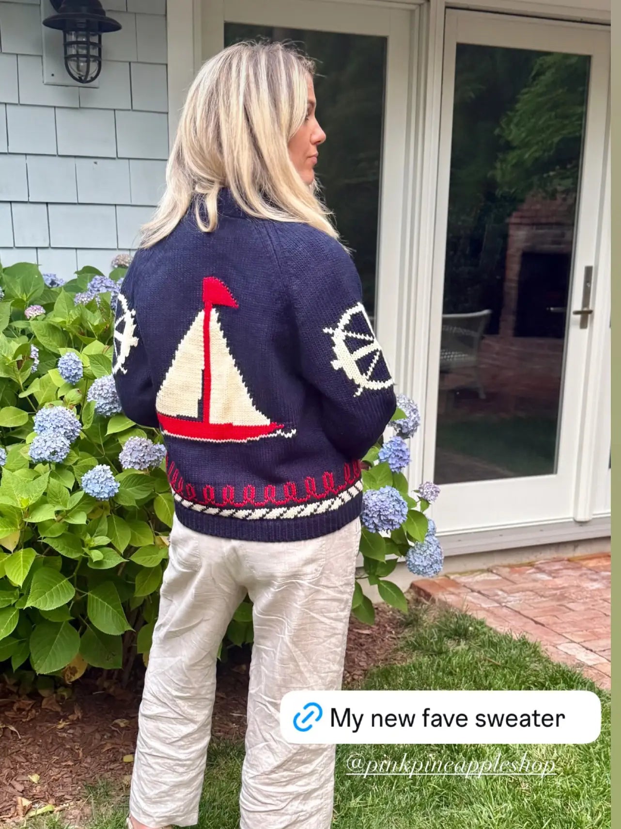 COASTAL SAILBOAT VARSITY CARDIGAN