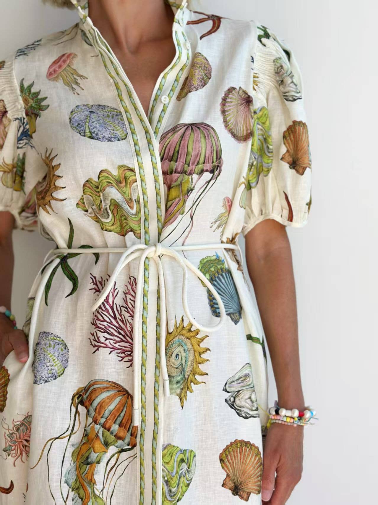 Seashell and Jellyfish Print Dress
