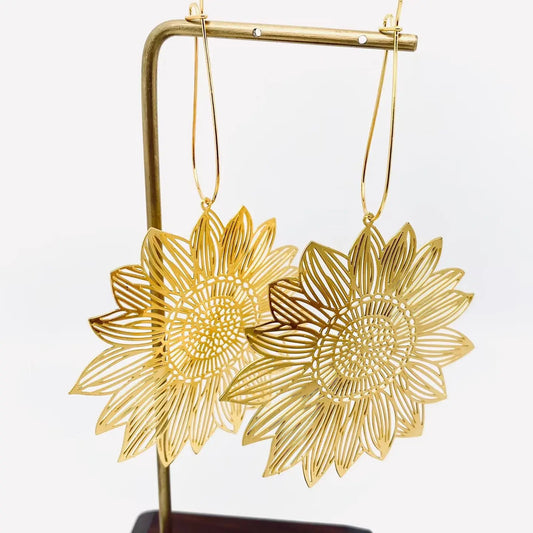 GOLDEN SUNFLOWER EARRINGS