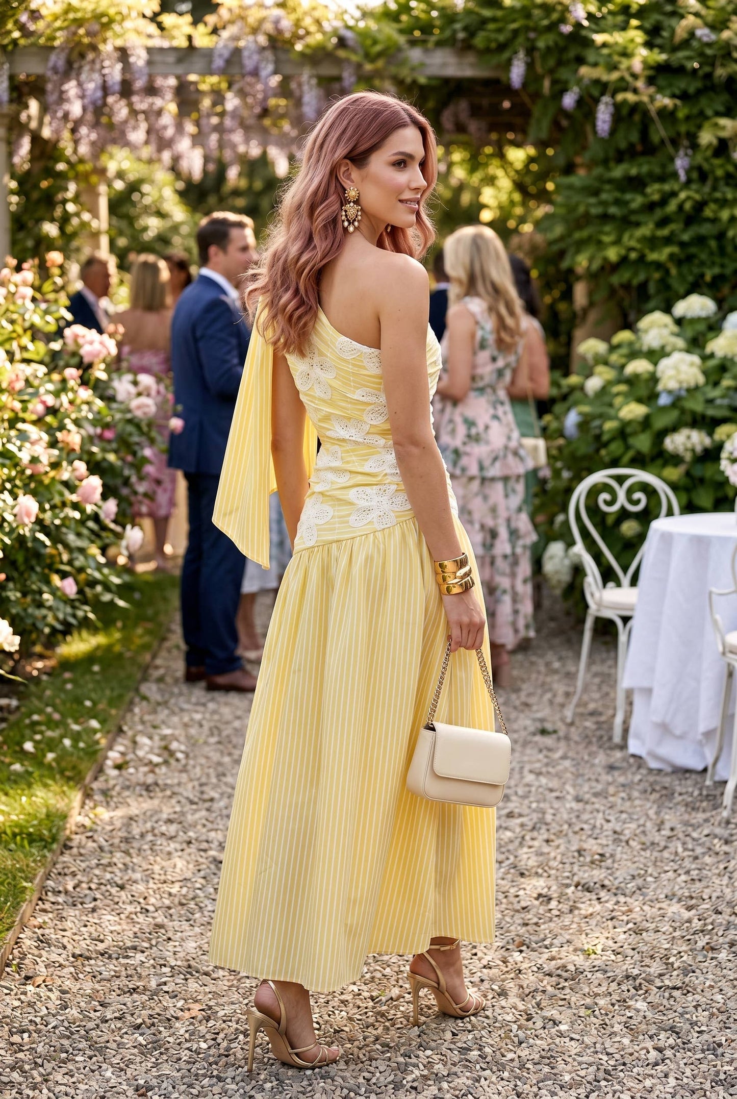 SUNRISE ONE SHOULDER LACE DRESS