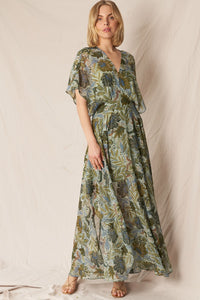 GREEN ENVY FLORAL DRESS