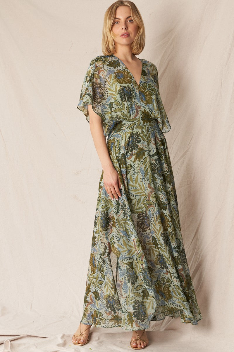 GREEN ENVY FLORAL DRESS