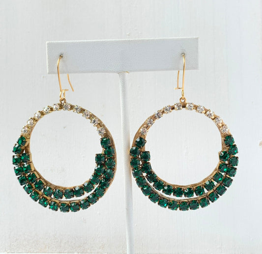 RHINESTONE HOOP EARRINGS