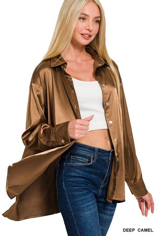 SATIN BUTTON DOWN
