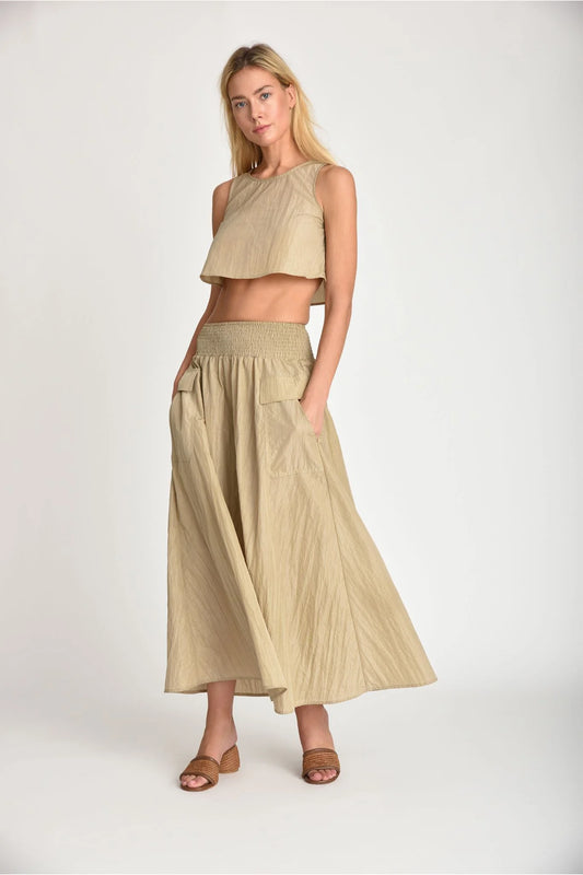 SATEEN PARACHUTE MAXI SKIRT