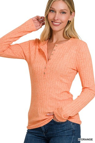 RIBBED LONG SLEEVE BUTTON DOWN
